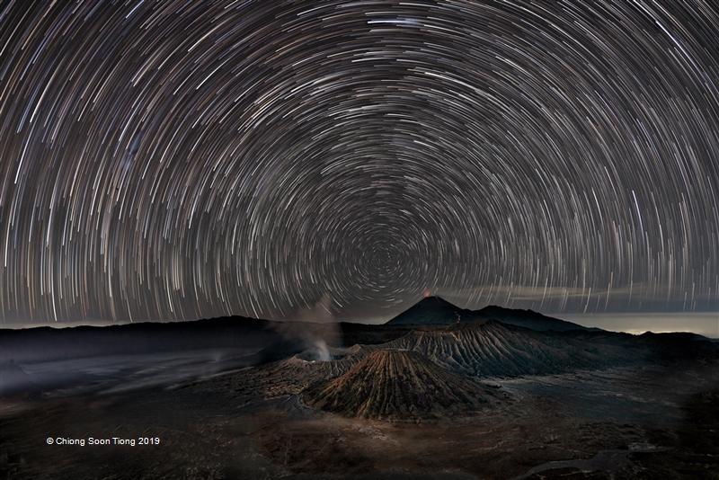 Tiong Chiong Soon--Star Trail at Mt Bromo-PSA Silver medal-Malaysia.jpg