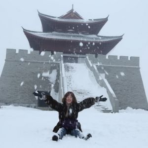 河南淮滨：一场大雪将淮河微缩景观装扮得分外妖娆（组图）