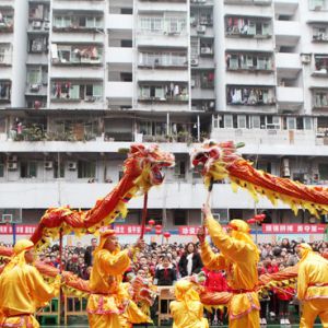 传统年俗:“小金龙”舞动校园赢好评（图片新闻）