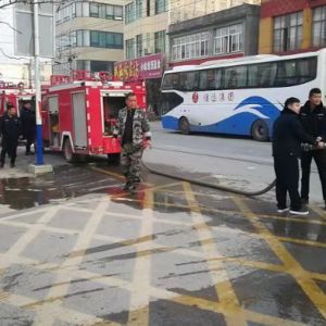 河南淮滨县防胡派出所组织开展消防演练（图）