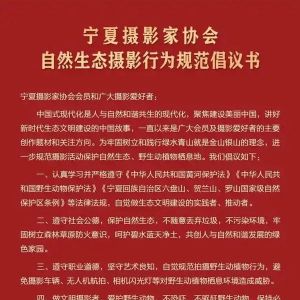 宁夏摄影家协会发布自然生态摄影行为规范倡议书